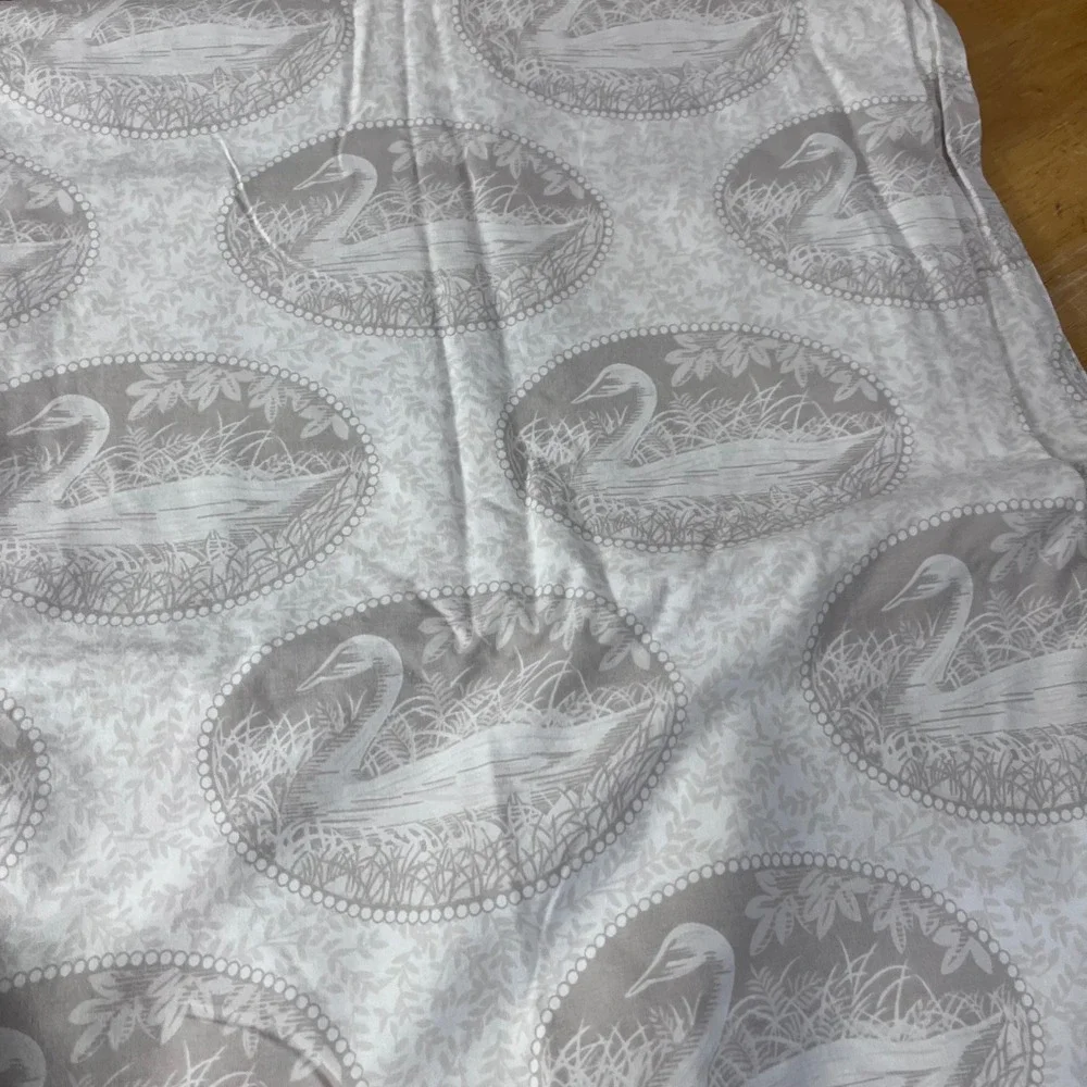 Vtg Bob Timberlake Home Collection Twin Flat Sheet Cotton Swan Nature Beige USA